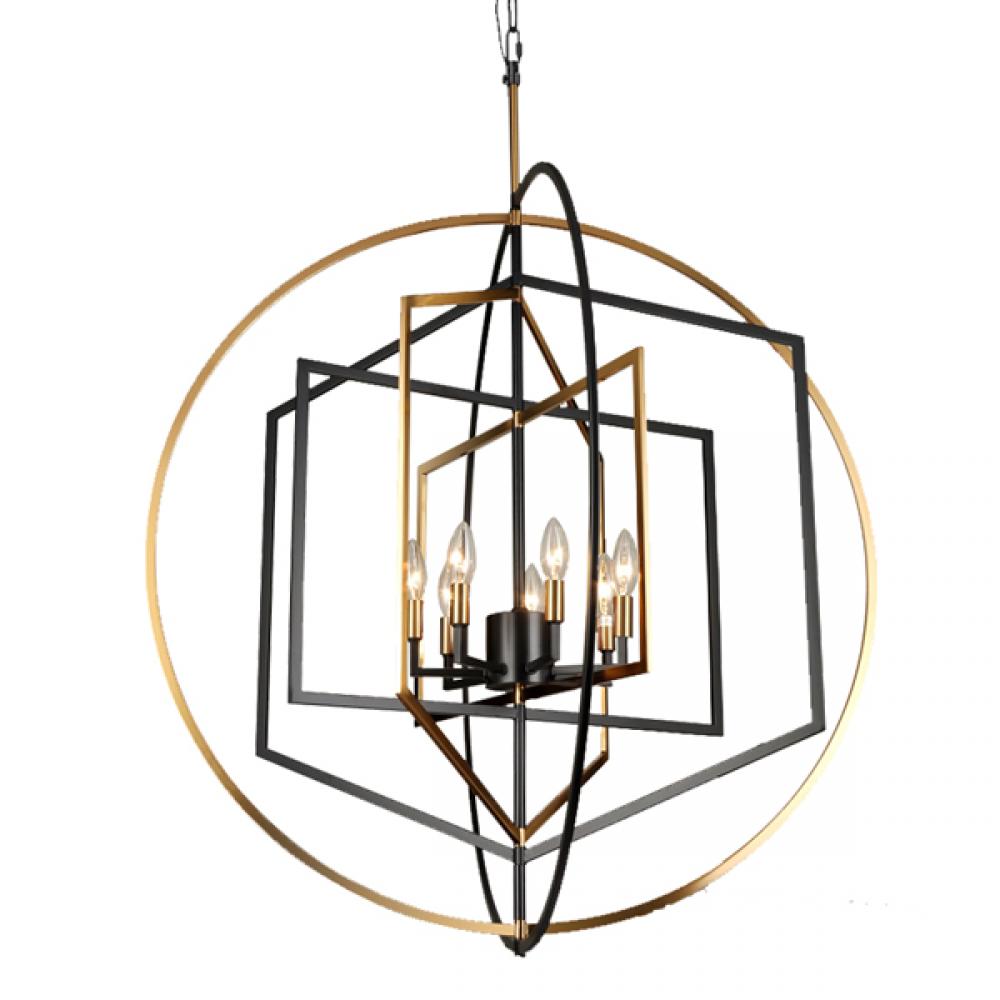 Bloom Chandelier Aged Brass/Black