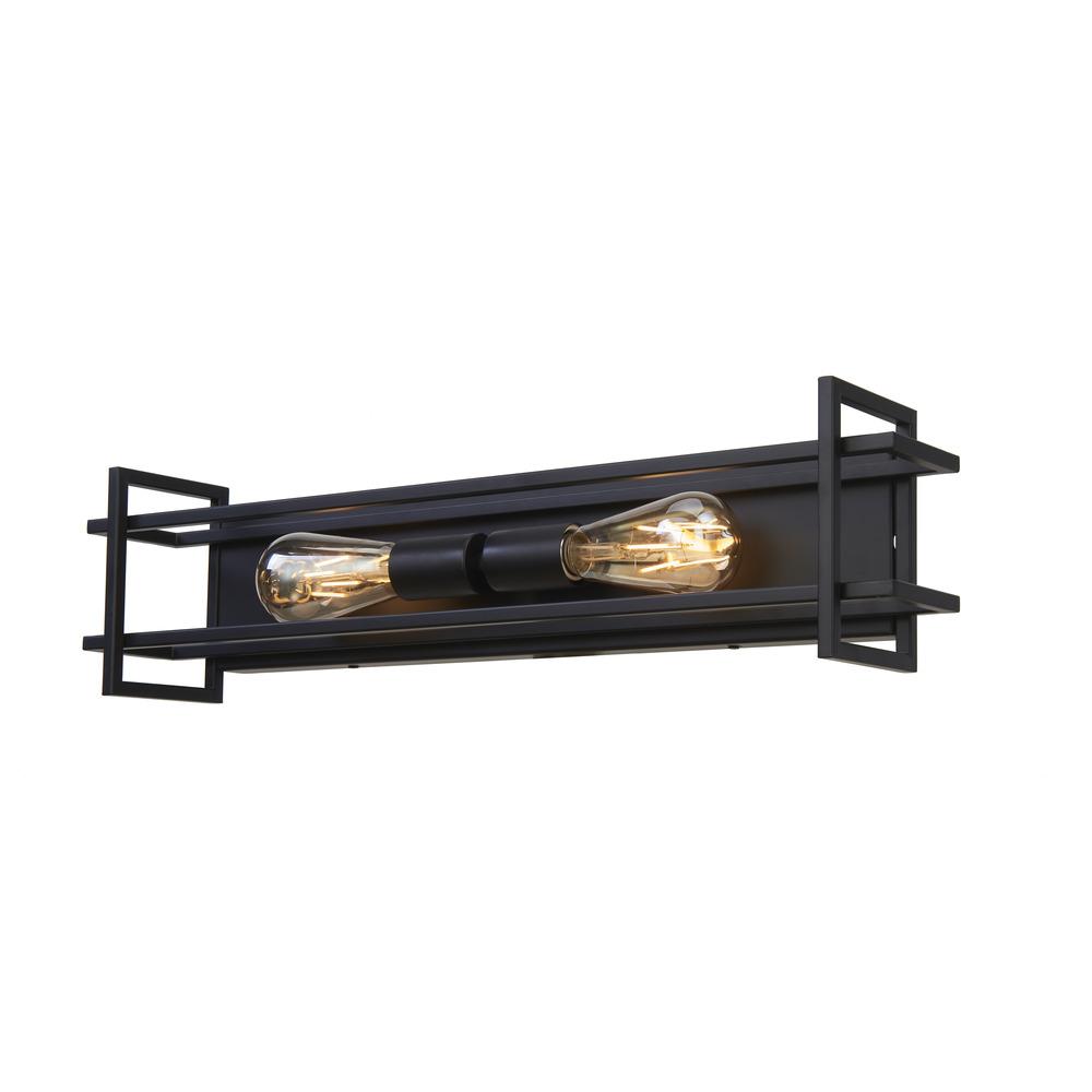 Avista Korson 24" 2- Light Black Vanity Wall Light