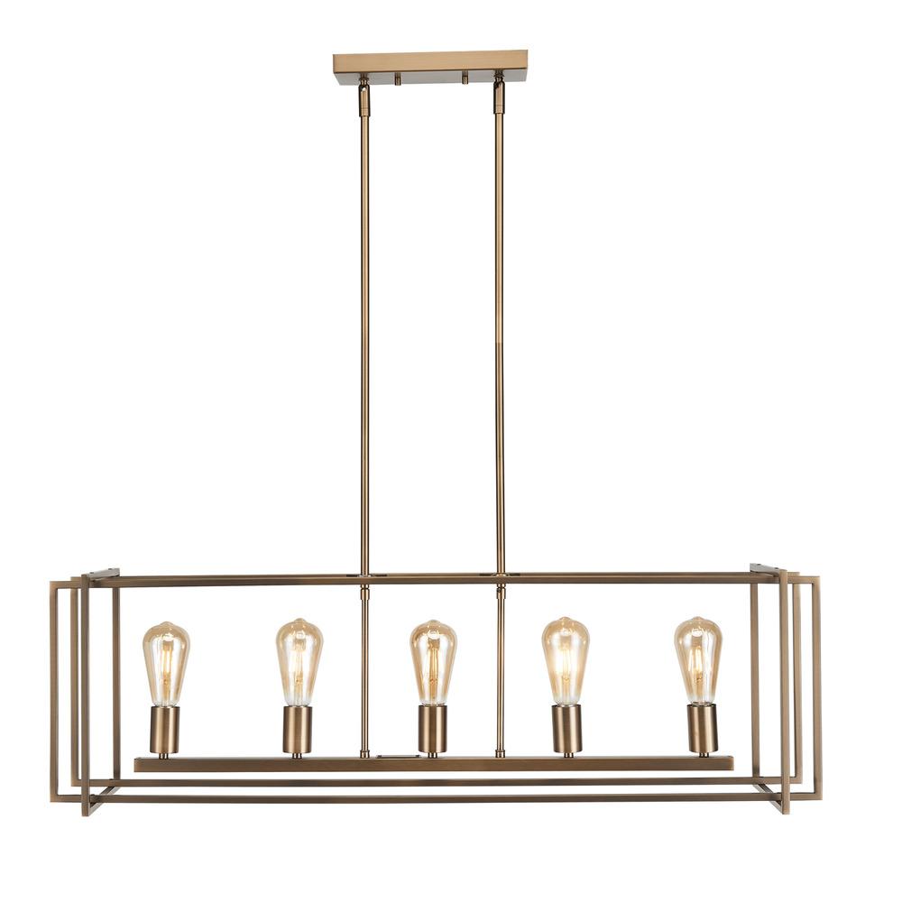 Avista Korson 39" Linear Antique Brass Pendant