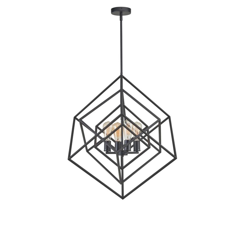 Avista Geometric 24" Chandelier Black