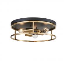 Avista Lighting Inc F2203BKGD - Avista Easton Flush Mount Round 3-Light Black & Gold