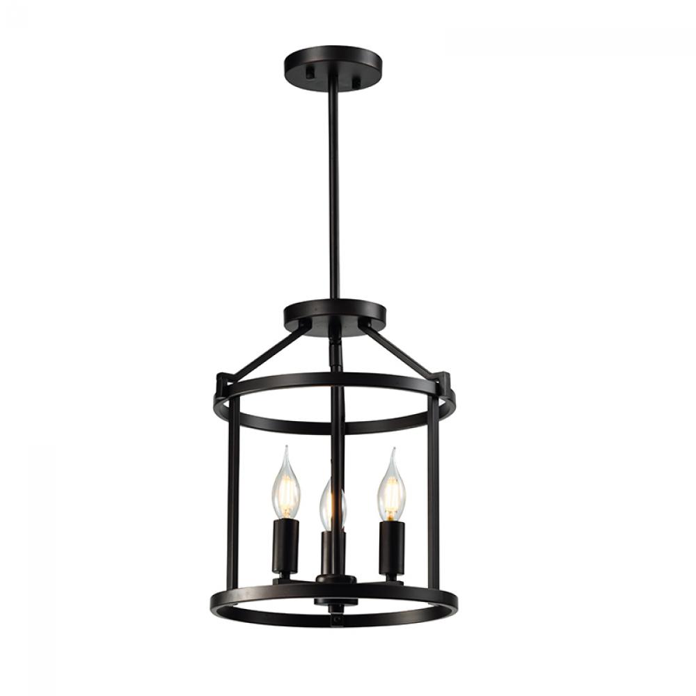 11" 5X60W E12 Pendant in Black Finish