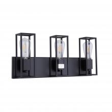 Lit Up Lighting LIT3123BK-BK - 3 Light Vanity Black Finish With Black Sockets Can Be Mounted Up or Down