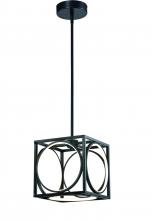 Lit Up Lighting LIT3531BK-BK - 9.5" 20W LED Pendant, initial Lumen,1200 in black frame with Black inside, 3000K