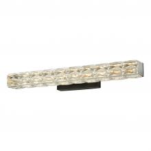 Lit Up Lighting LIT6424BK-CRY-3CCT - 31" 25W 2400LM 3CCT LED, 3000K,4000K, 5000K Vanity Light with black backplate and crystal