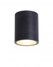 Lit Up Lighting LIT7806 BK - 5 1X60W E26 aluminum round flush mount with cast aluminium in black finish