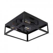 Lit Up Lighting LIT4210BK+MC - 16" 3x60 W Medium Base Flush Mount in black finish with replaceable socket