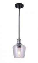 Lit Up Lighting LIT5532BK+MC-CL - 6.5" 1x60 W Mini Pendant in Black finish with replaceable socket rings in Black, Gold and Chrome