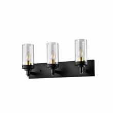 Lit Up Lighting LIT4023BK+MC-CL - 3x60W, E12 base Vanity Light in Black finish with replaceable multi color sockets included