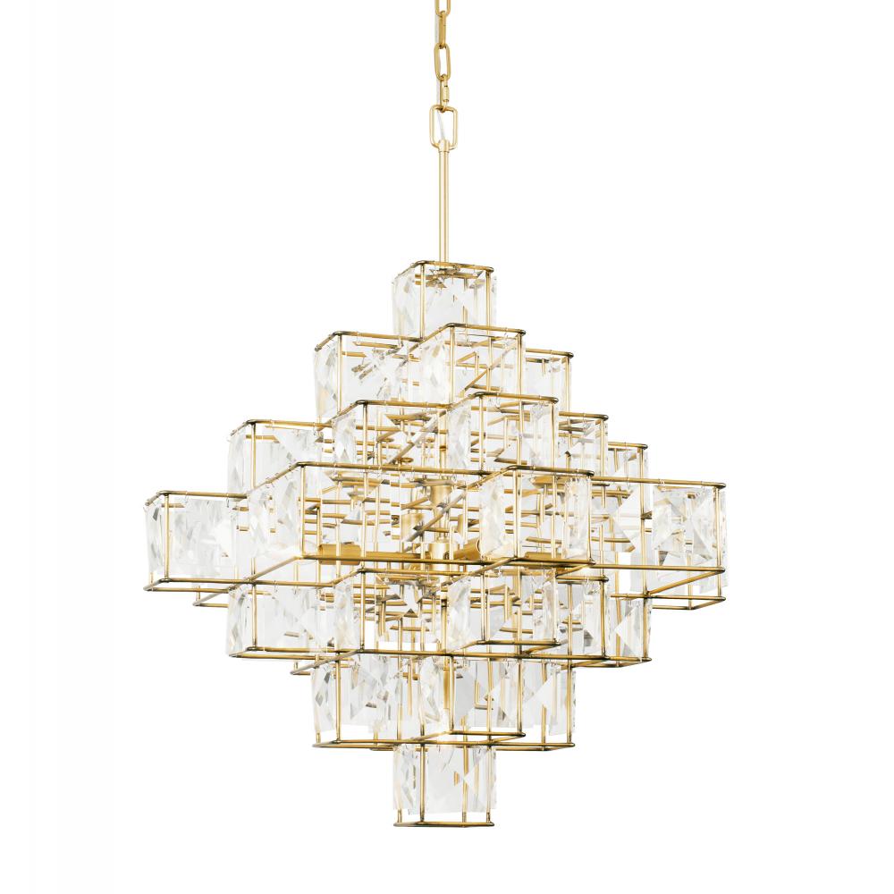 Cubic 6-Lt Chandelier - Calypso Gold