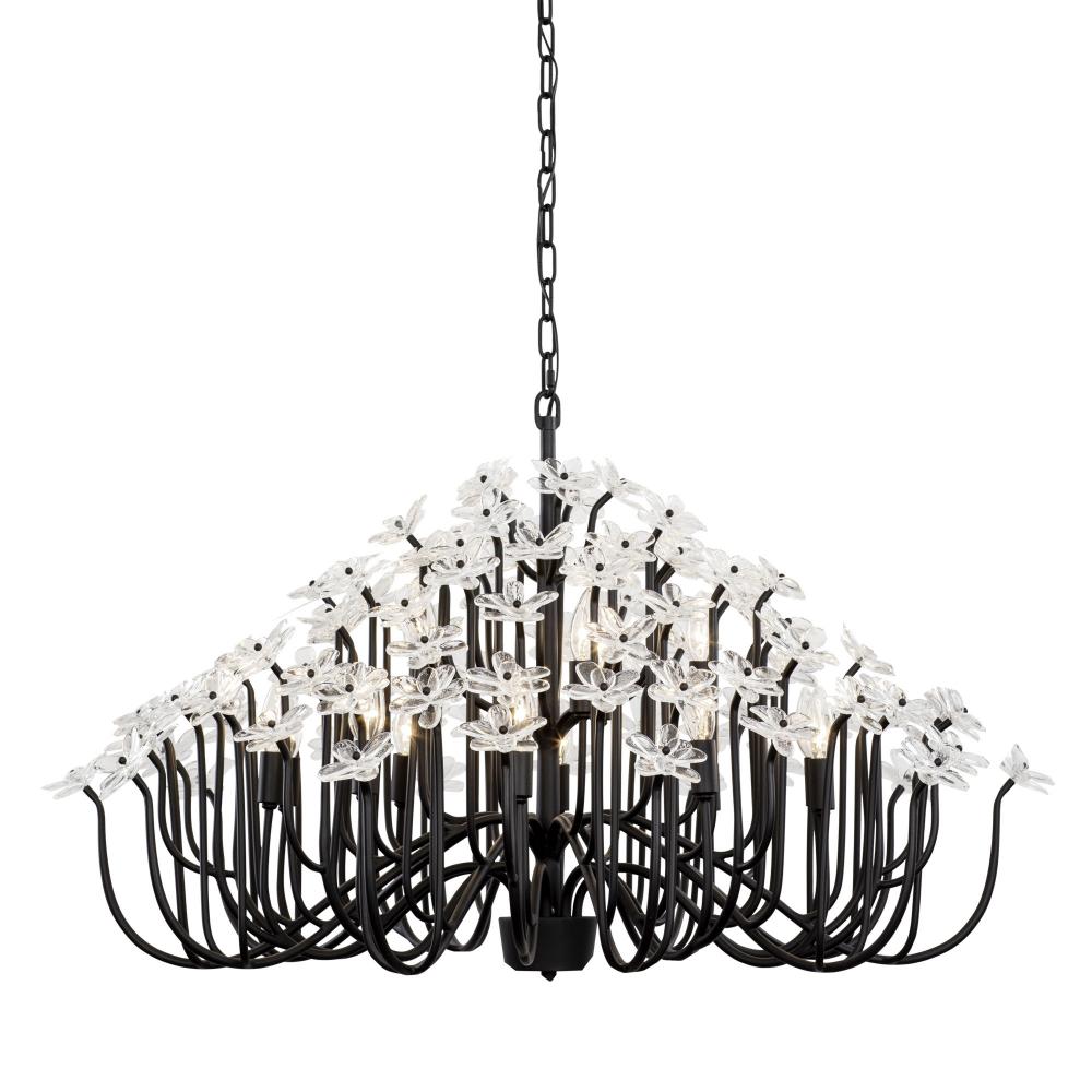 Wildflower 15-Lt Chandelier - Matte Black