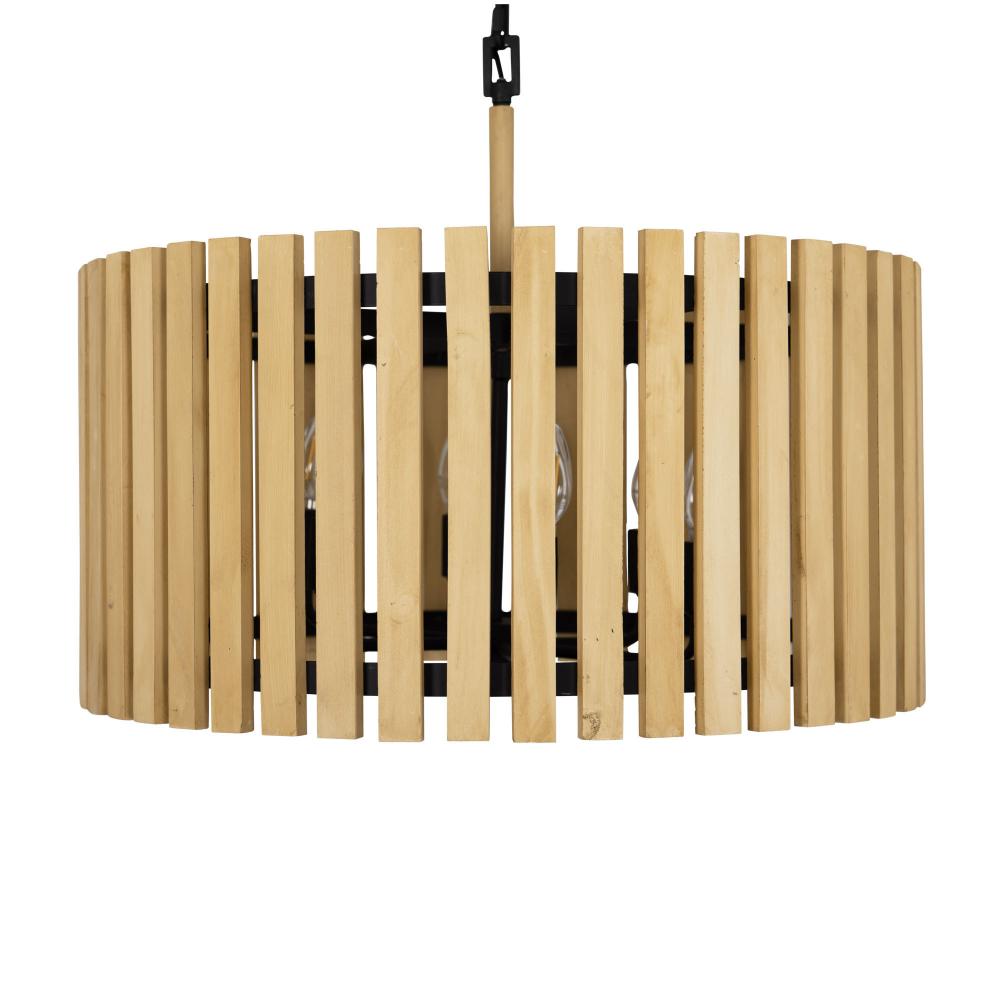 Suratto 6-Lt   Pendant - Matte Black/Honey Blonde