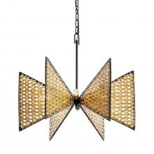 Varaluz 379C06MBS - Machina 6-Lt Chandelier - Matte Black/Sulihiya