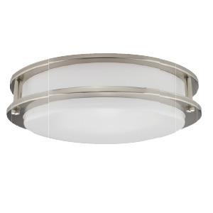 12 IN LED CEILING LUMINAIRE DOUBLE RING 20 W 120 V 3000K CHROME 1 400 LM ROUND