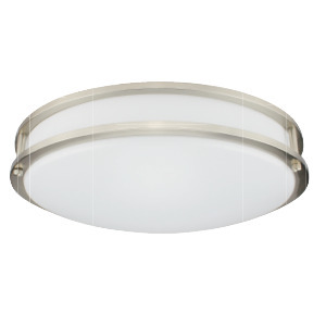 14 IN LED CEILING LUMINAIRE DOUBLE RING 26 W 120 V 4000K BRUSHED NICKE L 1 820 LM ROUND