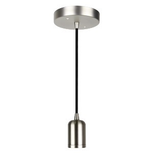 DECORATIVE PENDANTS SOCKET MODERN STYLE SERIES 100 BRUSHED NICKEL CANOPY AND SOCKET AND BLACK