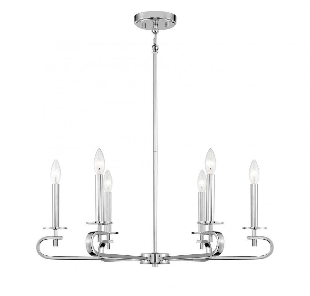 Torino 6-Light Chandelier in  Polished Nickel