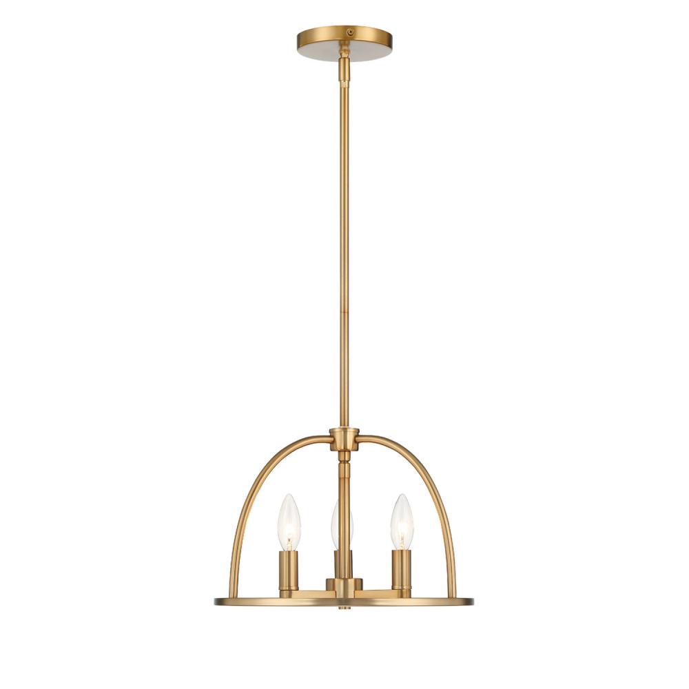 Abbott 3 Light Vibrant Gold Mini Chandelier