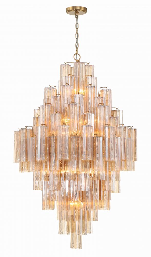 Addis 20 Light Aged Brass Chandelier