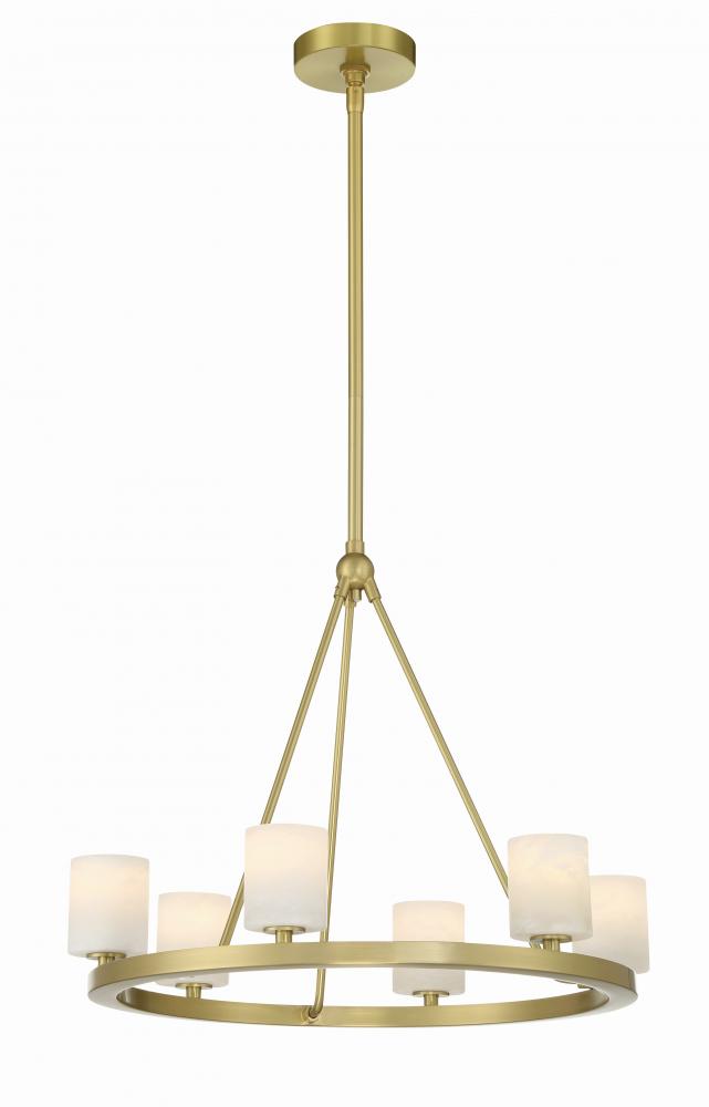 Aragon 6 Light Soft Brass Chandelier