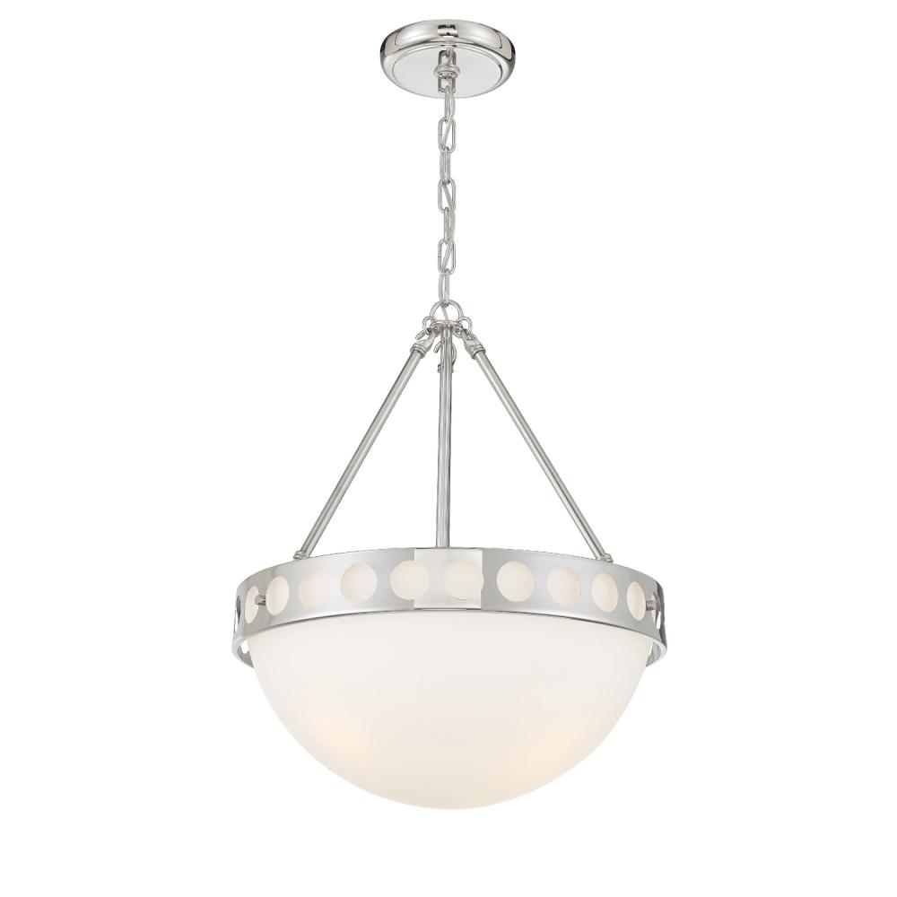 Kirby 3 Light Polished Nickel Chandelier