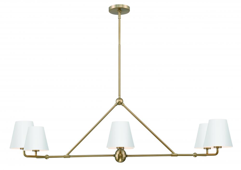 Xavier 6 Light Vibrant Gold + White Chandelier