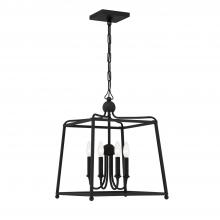 Crystorama 2245-BF_NOSHADE - Libby Langdon Sylvan 4 Light Black Forged Mini Chandelier