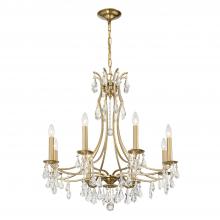 Crystorama 5938-VG-CL-MWP - Cedar 8 Light Vibrant Gold Chandelier