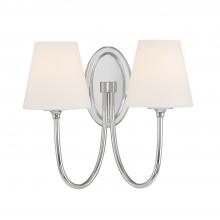 Crystorama JUN-10322-PN - Juno 2 Light Polished Nickel Sconce