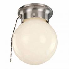 Trans Globe 3606P BN - Dash 6" Flush Mount Globe Ceiling Light with Pull Chain