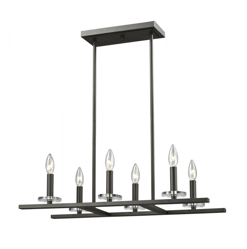 6 Light Linear Chandelier