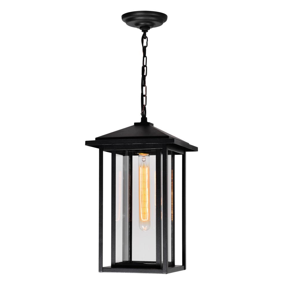 Crawford 1 Light Black Outdoor Hanging Light