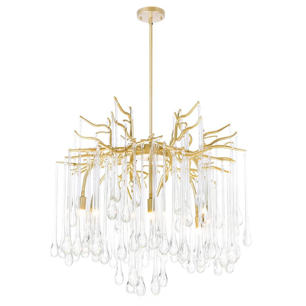 Anita 6 Light Chandelier With Gold Leaf Finish