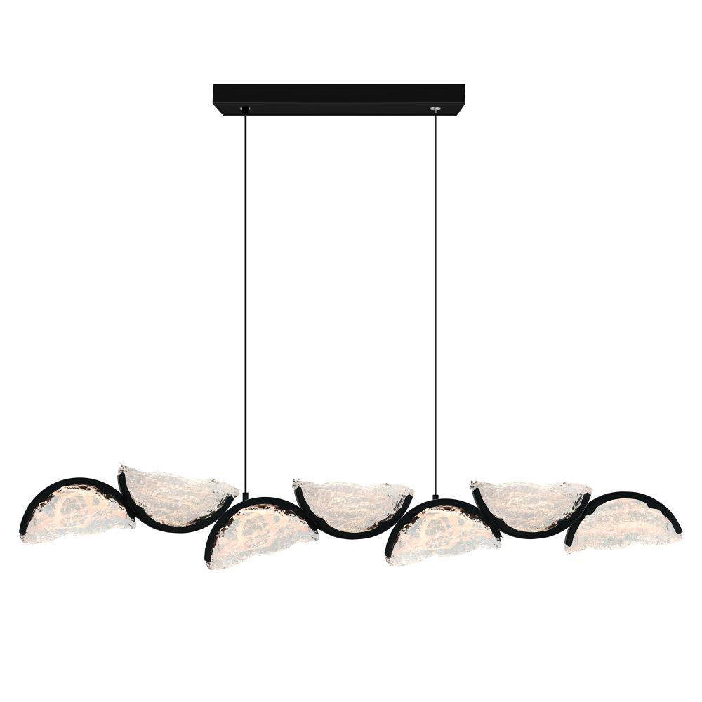 Moon Integrated LED Black Chandelier