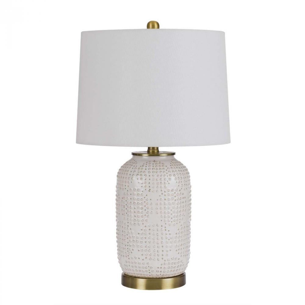 150W 3 way Sedalia ceramic table lamp with hardback fabric shade