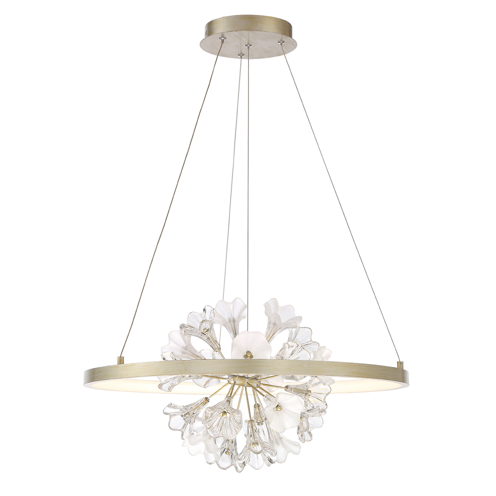 Clayton, Chandelier, LED, Slv/gol