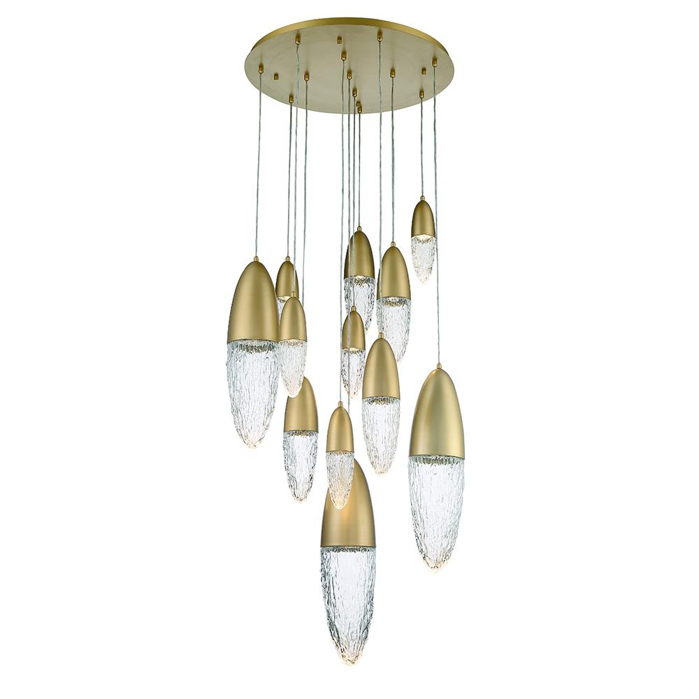 Ecrou 12 Light Chandelier in Gold