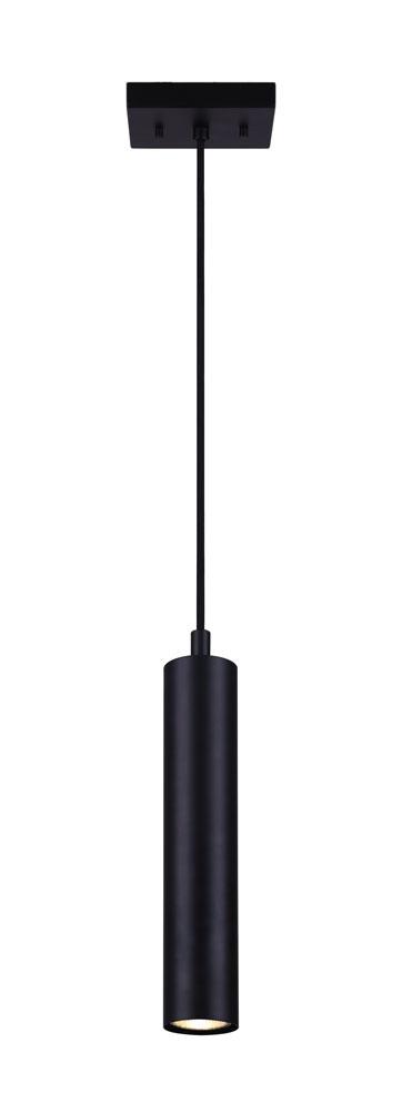 Carver 1 Light Pendant, Black Finish