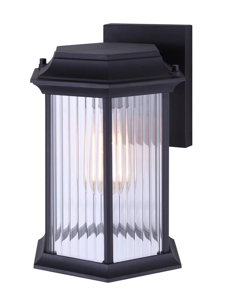 KITLEY, 1 Lt Outdoor Down Light, Clear Ribbed Glass, 100W Type A, 8 1/4" W x 11" H x 8 1/4&#