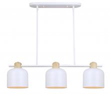 Canarm IPL1152A03WHW - CALEB 60-Watt 3 Light White Scandinavian Pendant with White Metal Shade