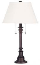 Canarm ITL2121B31ORB - Nevan 2 Light Table Lamp with Oil Rubbed Bronze Finish and White Shade