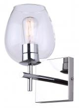 Canarm IVL1019A01CH - CAIN, IVL1019A01CH, 1 Lt Vanity, Clear Glass, 100W Type A, 5.75" W x 10.375" H x 7.5" D