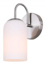 Canarm IVL1130A01BN - NOVALEE 6.5 in. 1 Light Brushed Nickel Sconce with Flat Opal Glass Shade