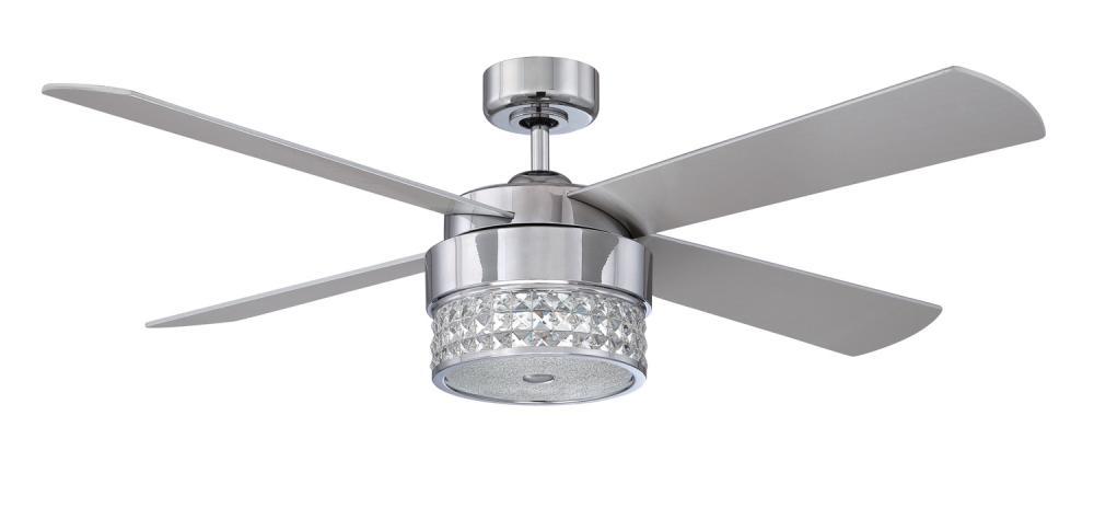 CELESTRA 52 in. LED Chrome & Optic Crystal Ceiling Fan