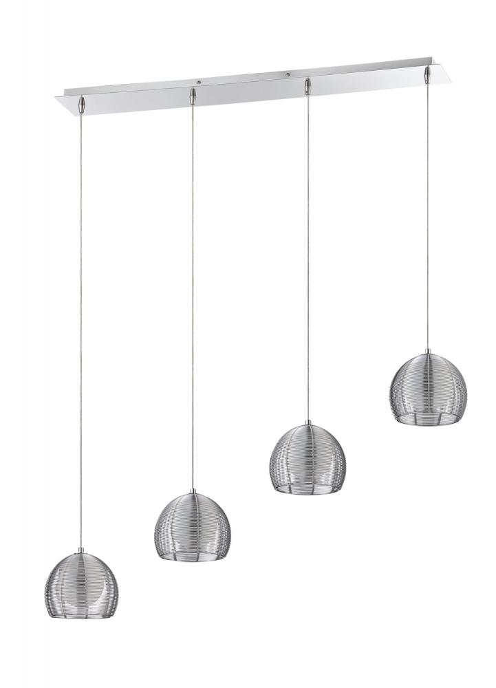 La CAGE series 4-Light Chrome Pendant Bar