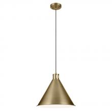 Kichler 52177NBR - Zailey 14.25" 1-Light Cone Pendant in Natural Brass