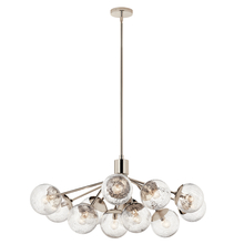 Kichler 52703PN - Silvarious 48 Inch 12 LT Linear Convertible Chandelier with Clear Crackled Glass in Polished Nickel