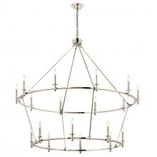 Kichler 52708PN - Carrick 54.25 Inch 18 Light 2-Tier Chandelier in Polished Nickel