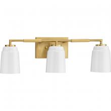 Progress P300505-191 - Spenser Collection Three-Light Brushed Gold Industrial Vanity Light