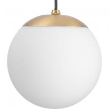 Progress P500461-109 - Atwell Collection Brushed Bronze and Opal Glass Globe Small Hanging Pendant Light